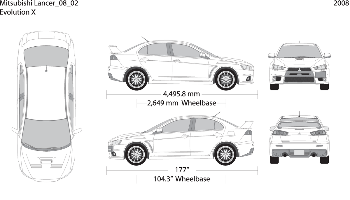 2008 Mitsubishi Lancer V02 Vehicle Wrap Template