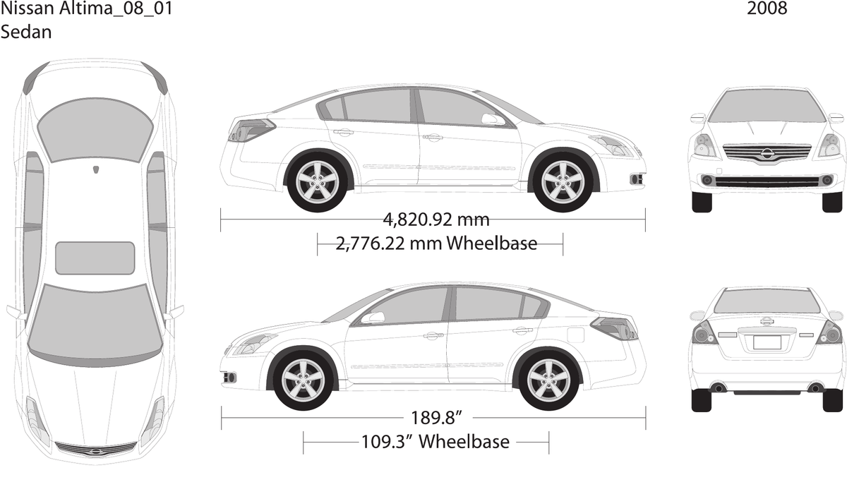 2008 Nissan Altima Vector Wrap Template - GravBase