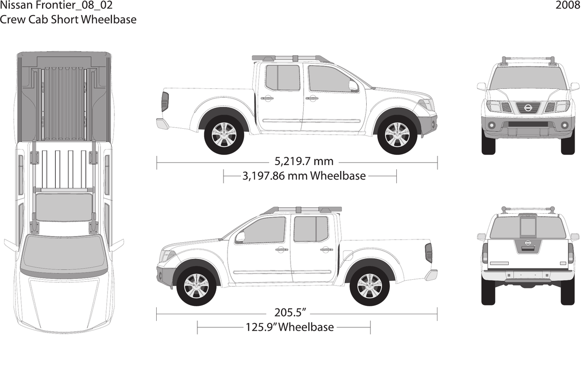 2008 Nissan Frontier vector wrap template V02, Design-Ready PDF - GravBase