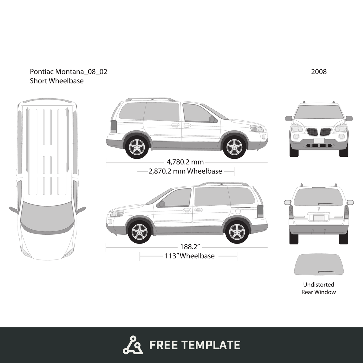 2008 Pontiac Montana free vector vehicle wrap template - GravBase