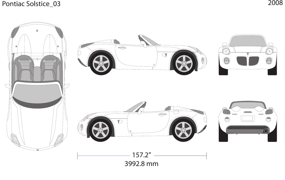2008 Pontiac Solstice Vector Wrap Template - GravBase
