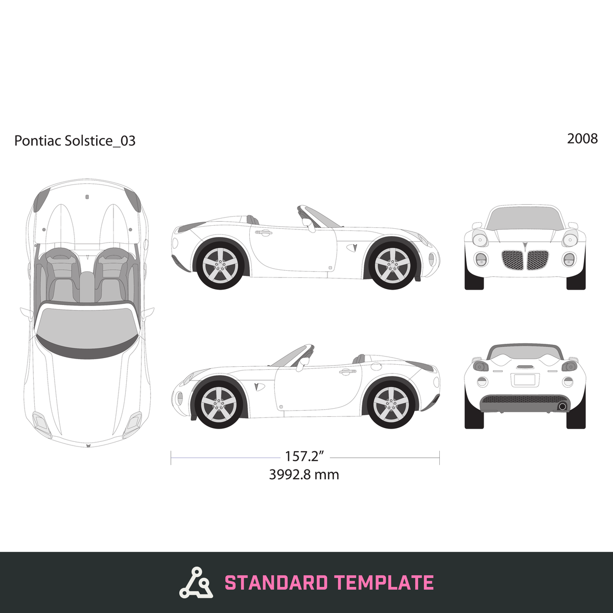2008 Pontiac Solstice vector wrap template, Design-Ready PDF - GravBase