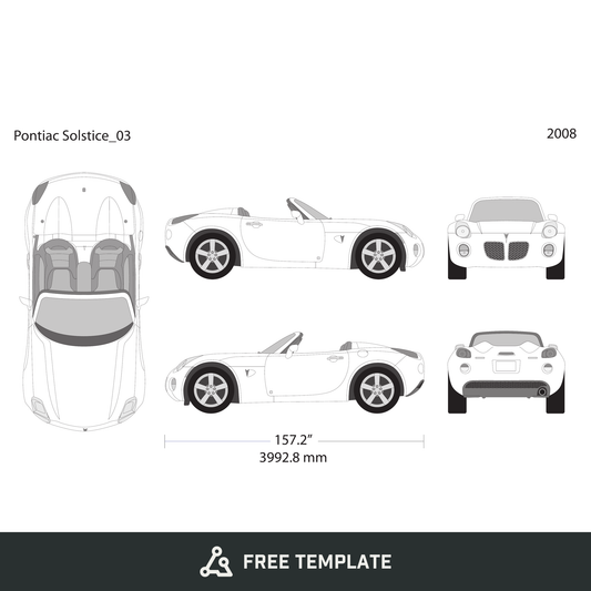 2008 Pontiac Solstice free vector vehicle wrap template - GravBase
