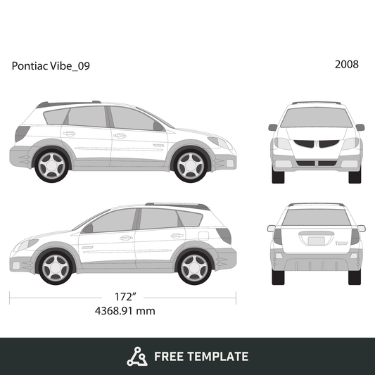 2008 Pontiac Vibe free vector vehicle wrap template - GravBase