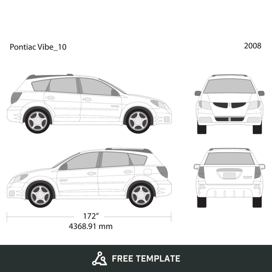 2008 Pontiac Vibe free vector vehicle wrap template - GravBase