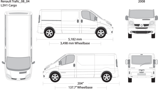 2008 Renault Trafic V04 Vehicle Wrap Template