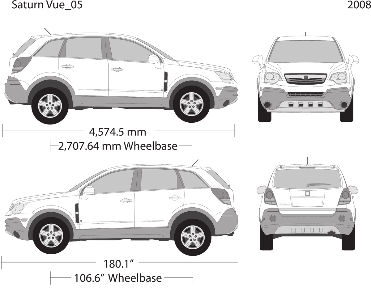 2008 Saturn Vue vector wrap template, Design-Ready PDF - GravBase