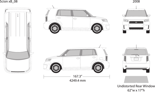 2008 Scion Xb vector wrap template, Design-Ready PDF - GravBase