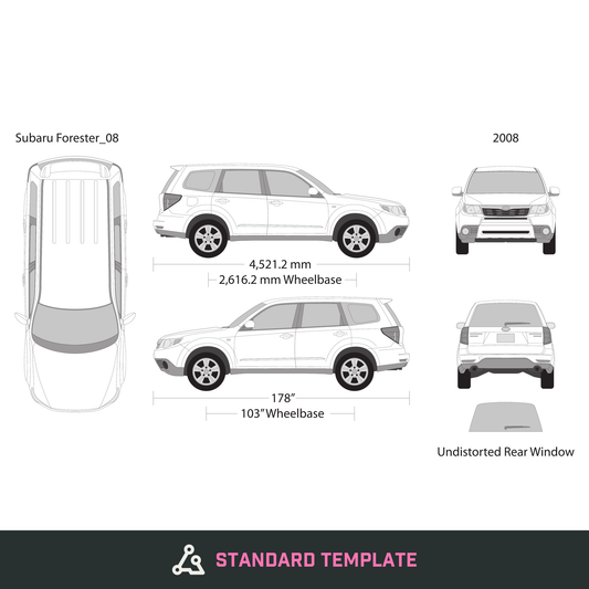 2008 Subaru Forester vector wrap template, Design-Ready PDF - GravBase