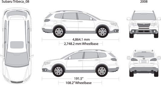 2008 Subaru Tribeca V08 Vehicle Wrap Template
