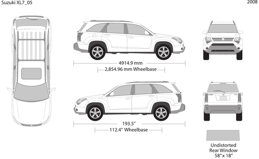 2008 Suzuki XL7 vector wrap template, Design-Ready PDF - GravBase