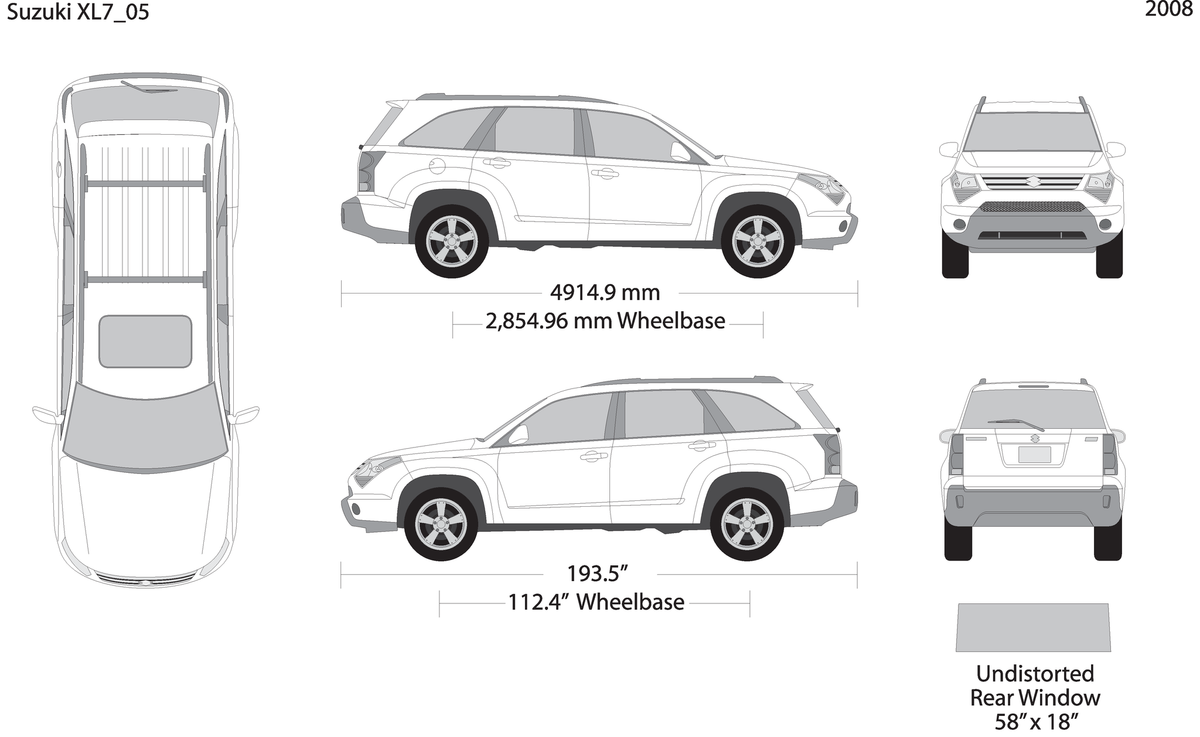 2008 Suzuki Xl7 V05 Vehicle Wrap Template