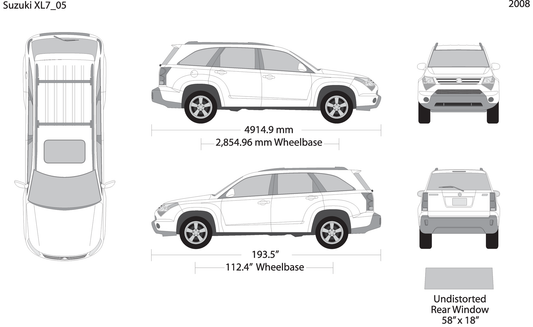 2008 Suzuki Xl7 V05 Vehicle Wrap Template