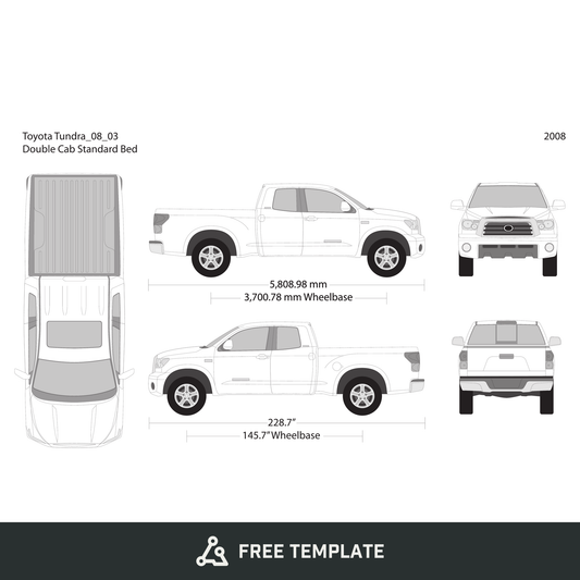2008 Toyota Tundra free vector vehicle wrap template - GravBase