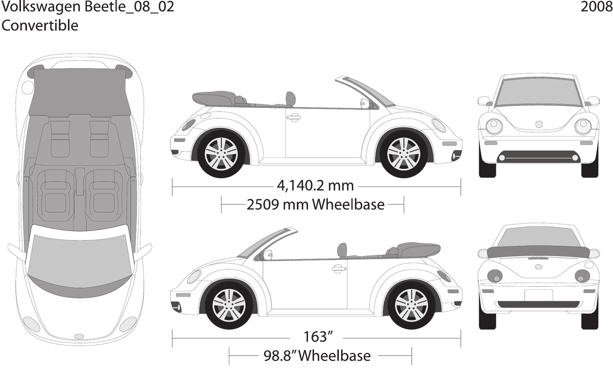 2008 Volkswagen Beetle vector wrap template V02, Design-Ready PDF - GravBase