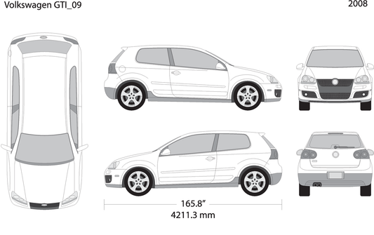 2008 Volkswagen Gti V09 Vehicle Wrap Template