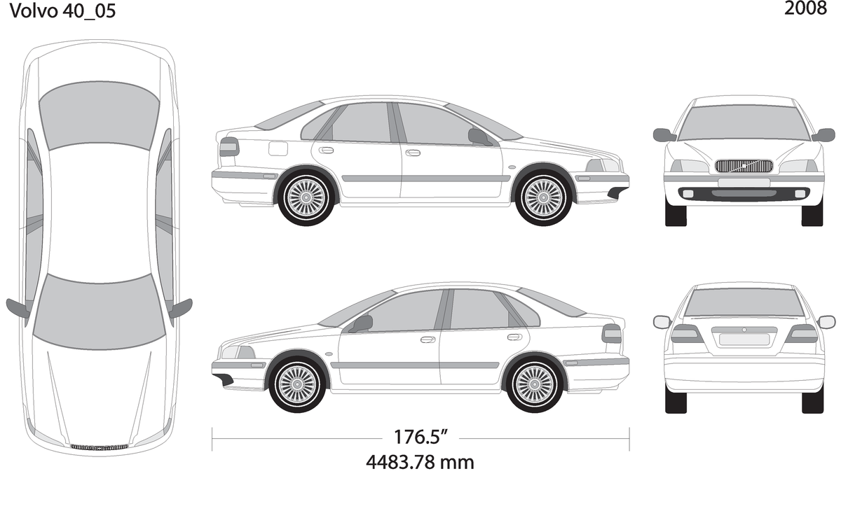 2008 Volvo Volvo 40 V05 Vehicle Wrap Template