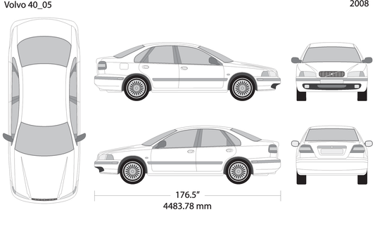 2008 Volvo Volvo 40 V05 Vehicle Wrap Template