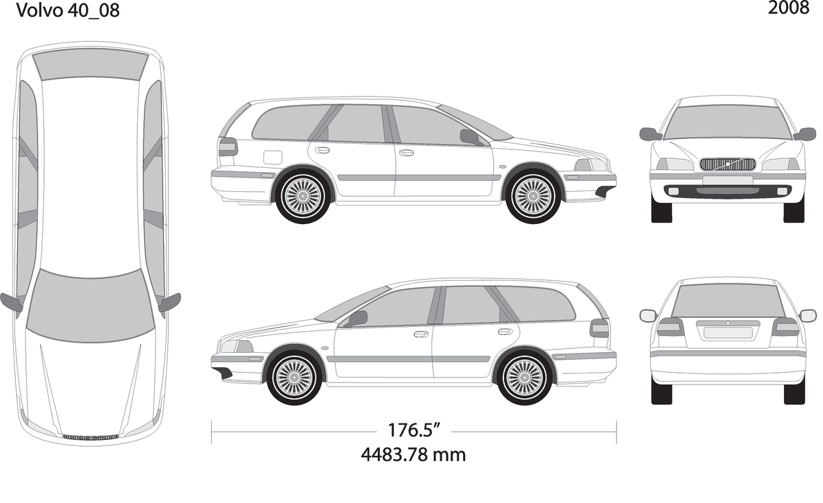 2008 Volvo Volvo 40 V08 Vehicle Wrap Template