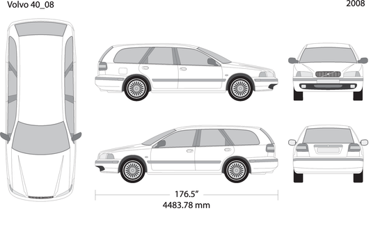 2008 Volvo Volvo 40 V08 Vehicle Wrap Template