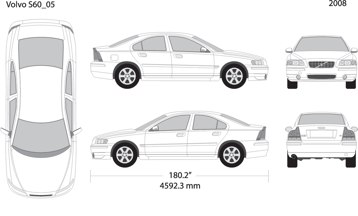 2008 Volvo Volvo S60 V05 Vehicle Wrap Template