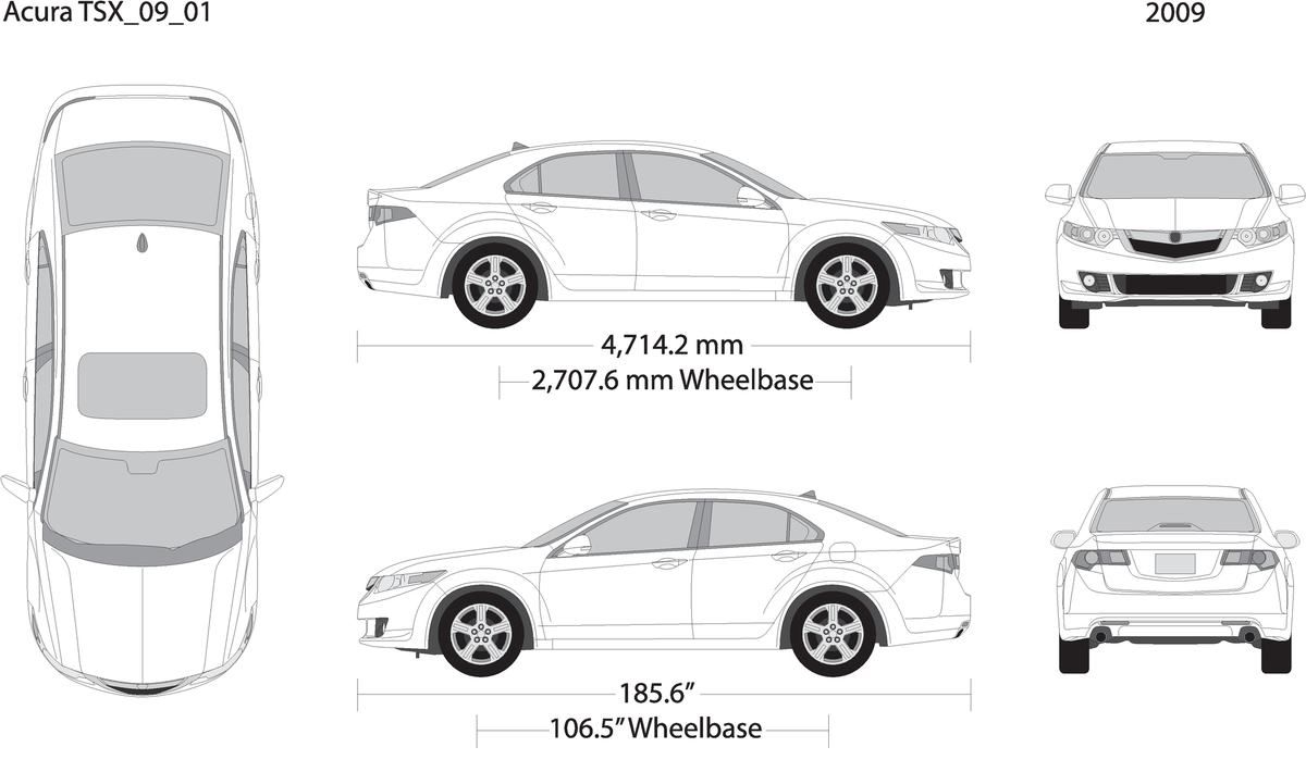2009 Acura Tsx V01 Vehicle Wrap Template