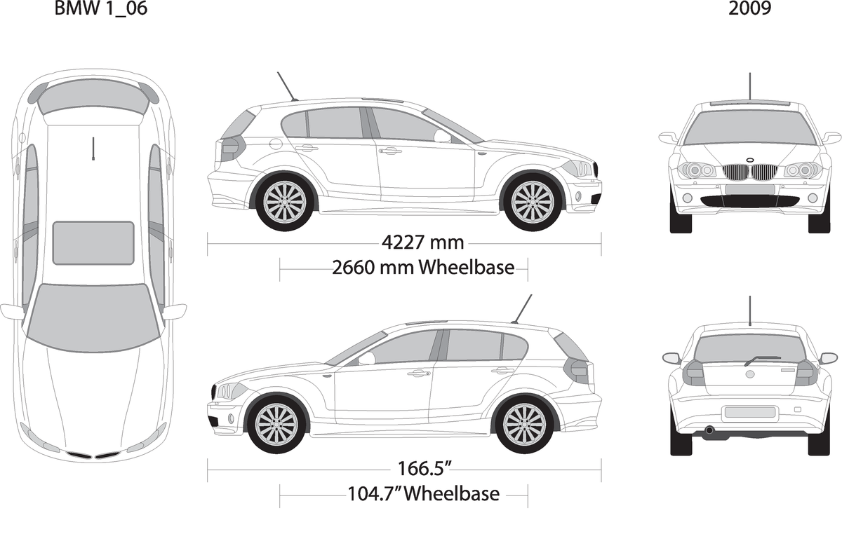 2009 Bmw 1 V06 Vehicle Wrap Template