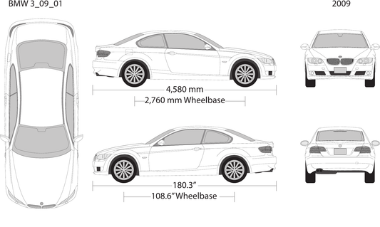 2009 BMW 3 vector wrap template V09, Design-Ready PDF - GravBase