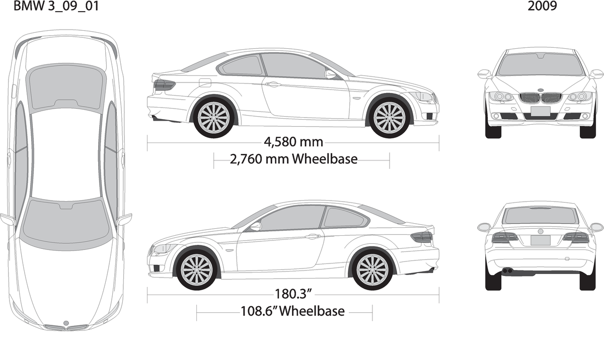 2009 Bmw 3 V09 Vehicle Wrap Template