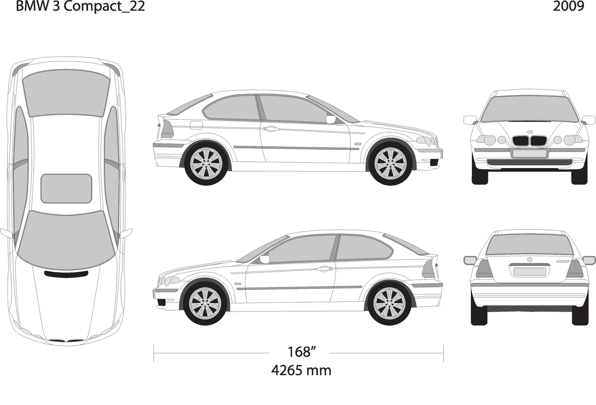 2009 Bmw 3 V22 Vehicle Wrap Template