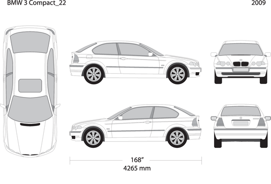 2009 Bmw 3 V22 Vehicle Wrap Template