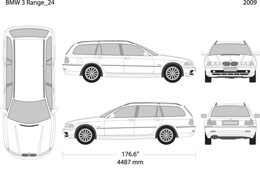2009 Bmw 3 V24 Vehicle Wrap Template