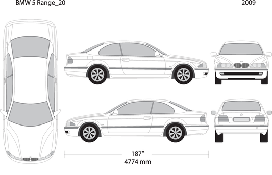 2009 Bmw 5 V20 Vehicle Wrap Template