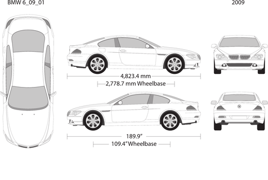 2009 BMW 6 Coupe vector wrap template, Design-Ready PDF - GravBase