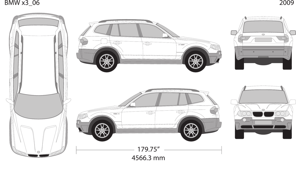 2009 BMW X3 vector wrap template, Design-Ready PDF - GravBase