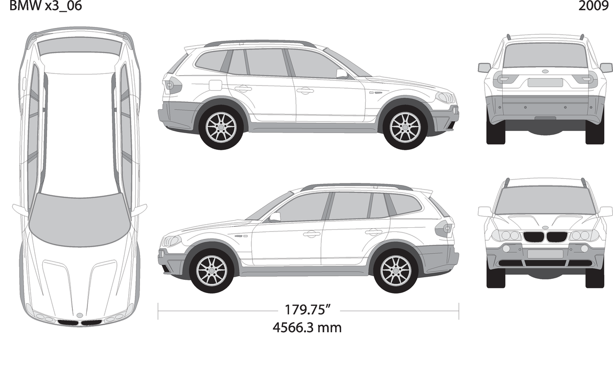 2009 Bmw X3 V09 Vehicle Wrap Template