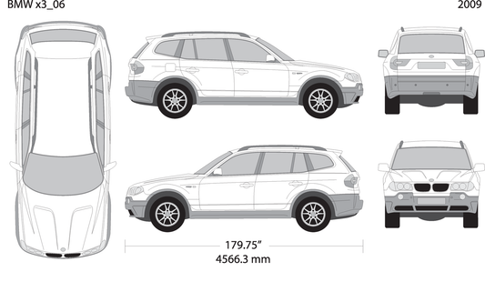 2009 Bmw X3 V09 Vehicle Wrap Template