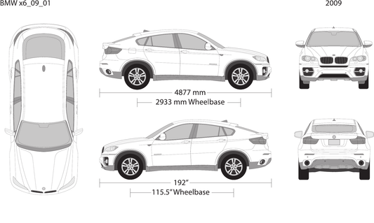 2009 BMW X6 Vector Wrap Template - GravBase