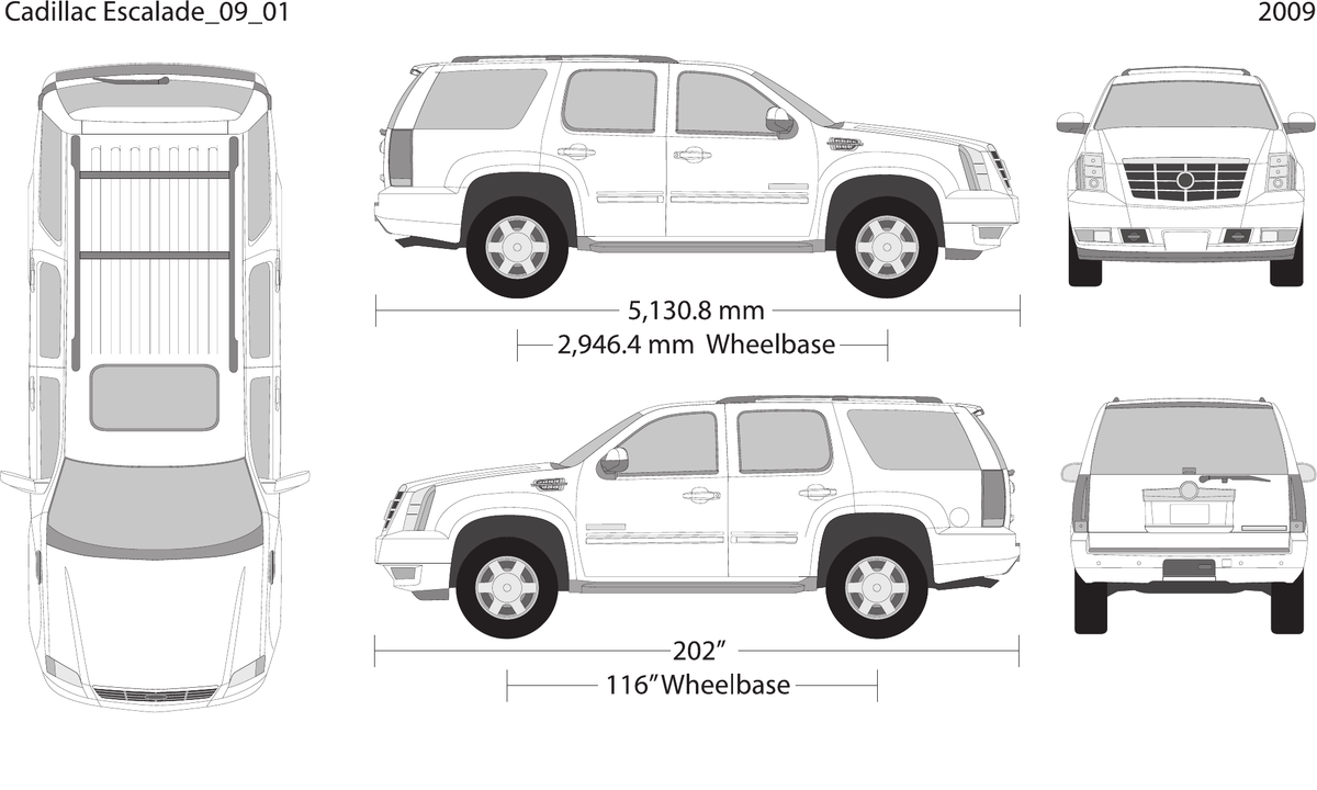 2009 Cadillac Escalade vector wrap template V01, Design-Ready PDF - GravBase