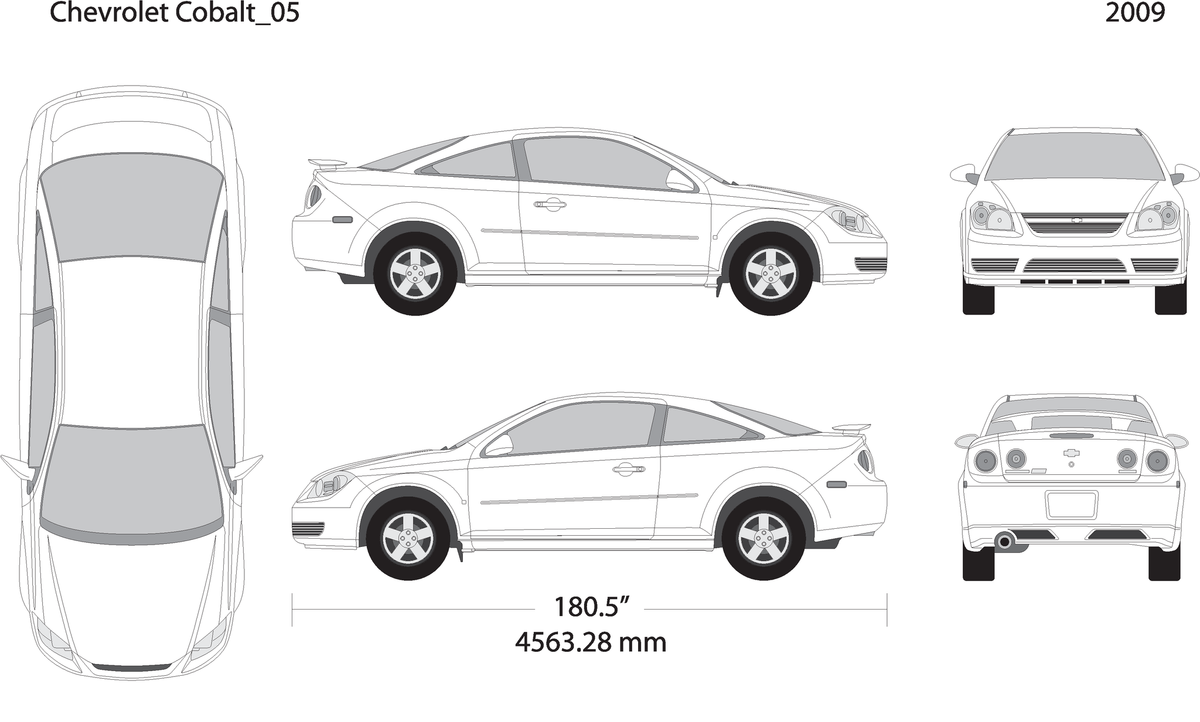2009 Chevy Cobalt V02 Vehicle Wrap Template