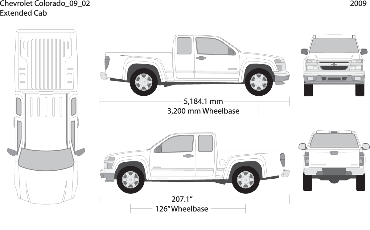 2009 Chevy Colorado V02 Vehicle Wrap Template