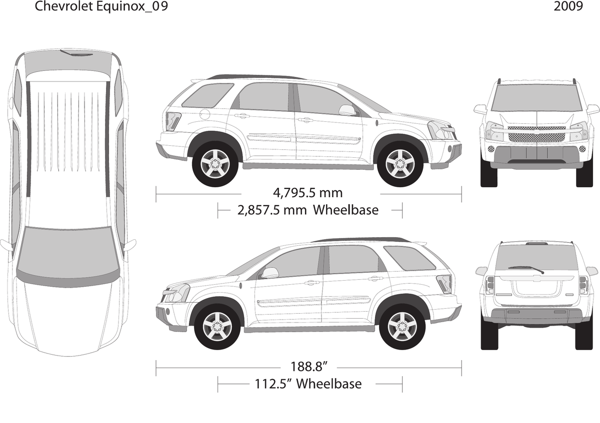 2009 Chevy Equinox Vector Wrap Template - GravBase