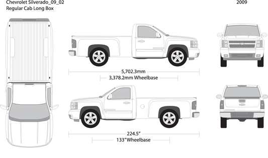2009 Chevy Silverado 1500 V02 Vehicle Wrap Template