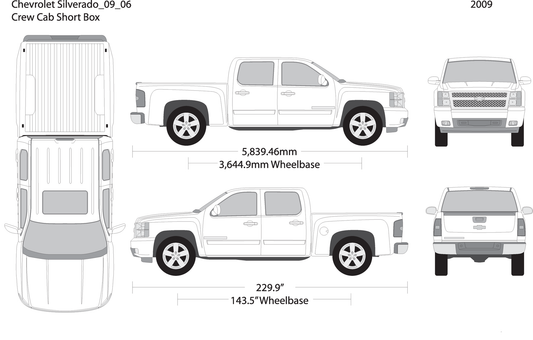 2009 Chevy Silverado 1500 V06 Vehicle Wrap Template