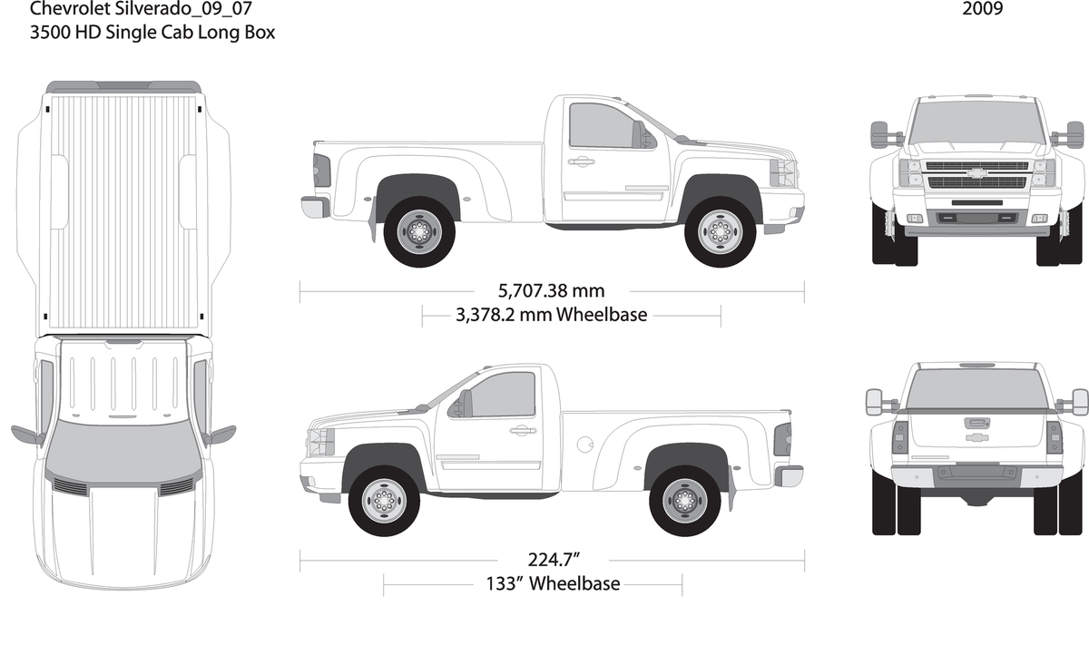2009 Chevy Silverado 2500 3500 Hd V07 Vehicle Wrap Template