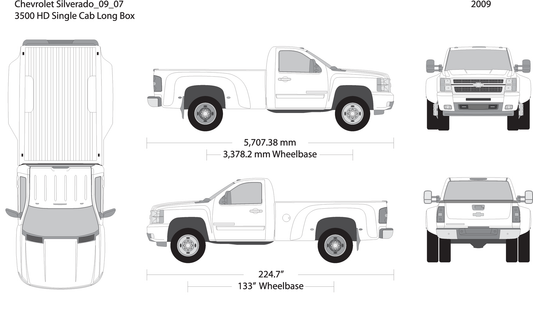 2009 Chevy Silverado 2500 3500 Hd V07 Vehicle Wrap Template