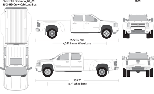 2009 Chevy Silverado 2500 3500 Hd V09 Vehicle Wrap Template
