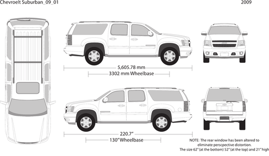 2009 Chevy Suburban vector wrap template, Design-Ready PDF - GravBase