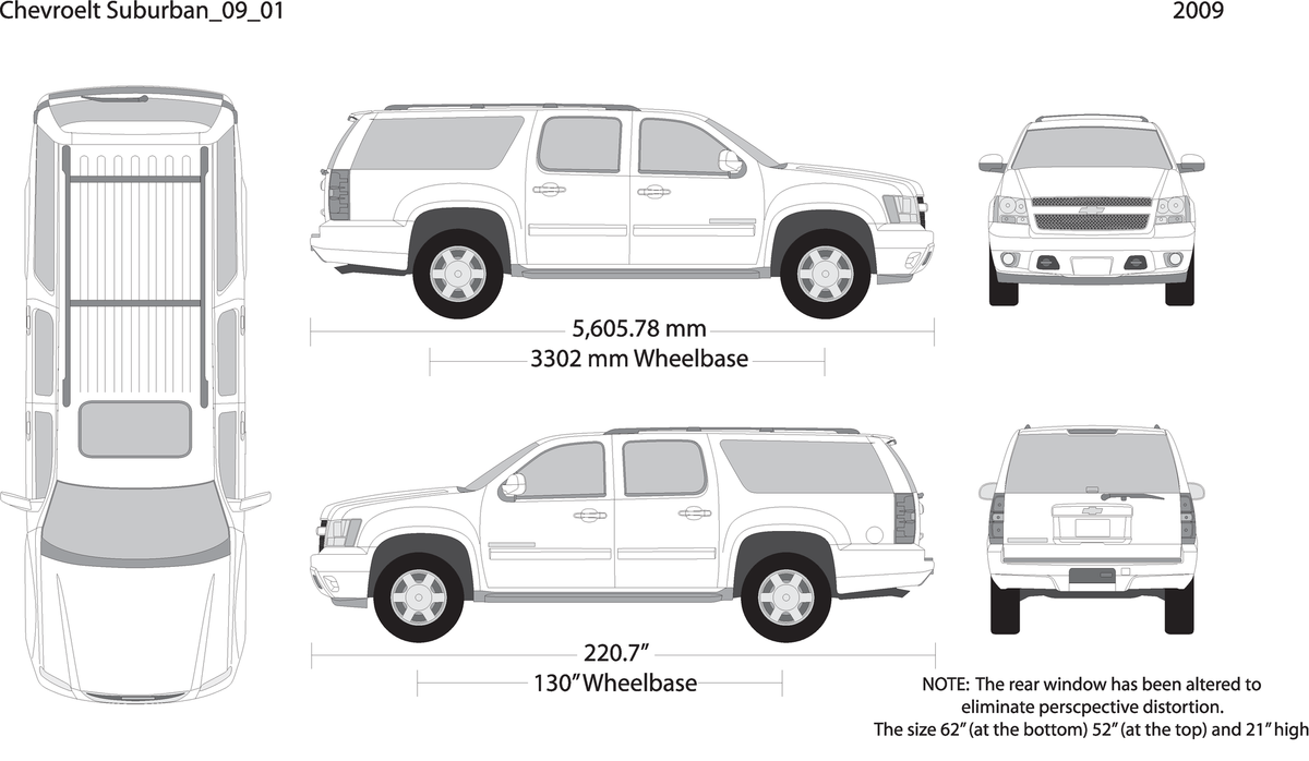 2009 Chevy Suburban V01 Vehicle Wrap Template