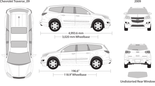 2009 Chevy Traverse vector wrap template, Design-Ready PDF - GravBase